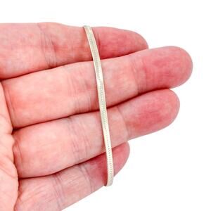 Vintage Sterling Silver 925 Flat Herringbone Bracelet 7.25"